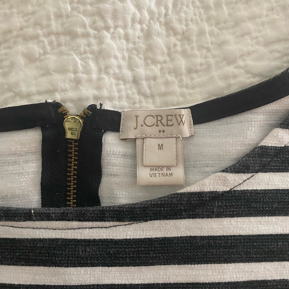 J Crew women’s white and navy stripe dress